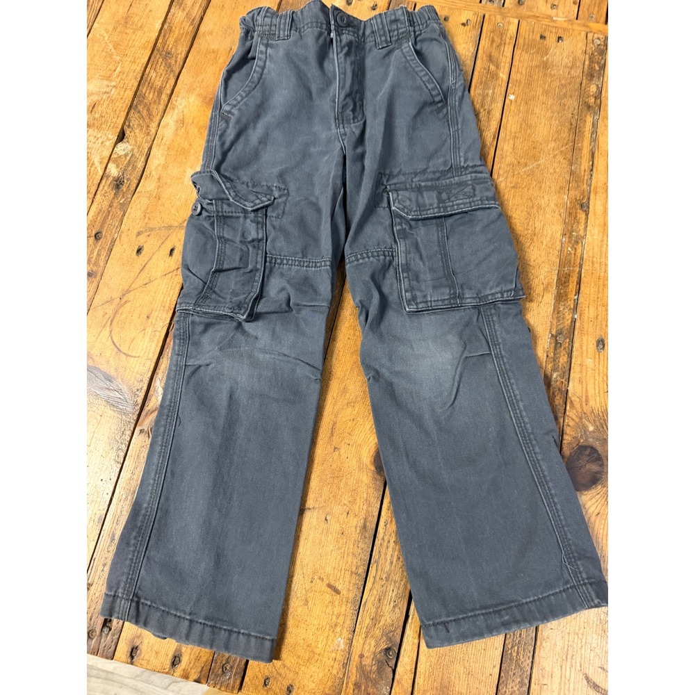 Cherokee Kids Size 6 Adjustable Cargo Pants Y2K Skater Utility Baggy Gray